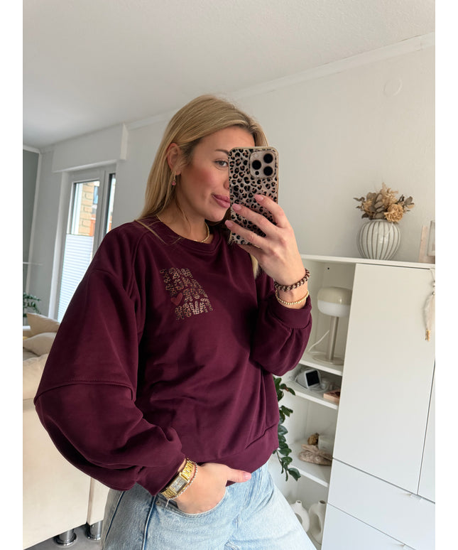 Sweater More Amor Por Favor | bordeaux