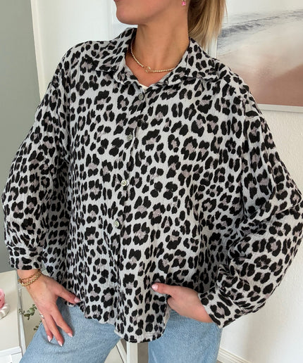 Leo Musselin Bluse | dunkelbraun