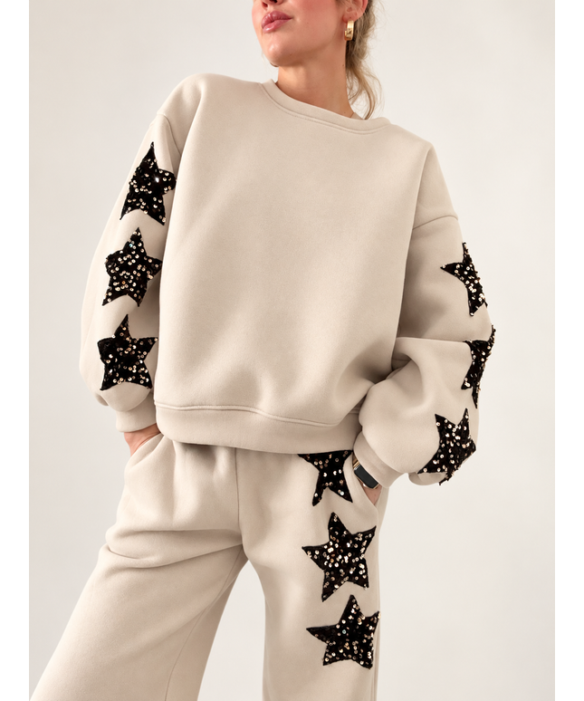 Sweatset „Star“mit Pailettensternen | versch. Farben