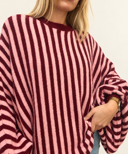 Oversize-Pullover aus Strick mit Ballonärmeln | versch. Farben