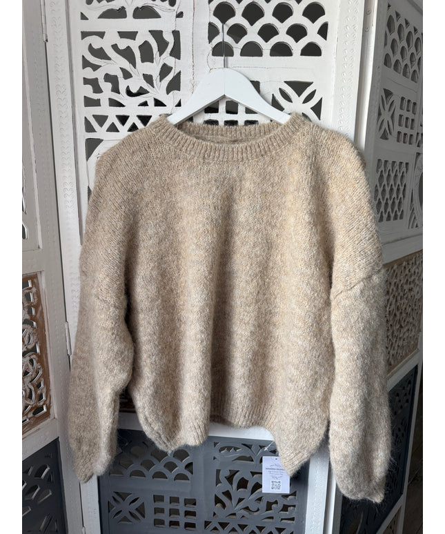 Basic Strickpullover | taupe