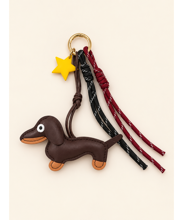 Bag Charm Dackel „Star“ mit Anhängern