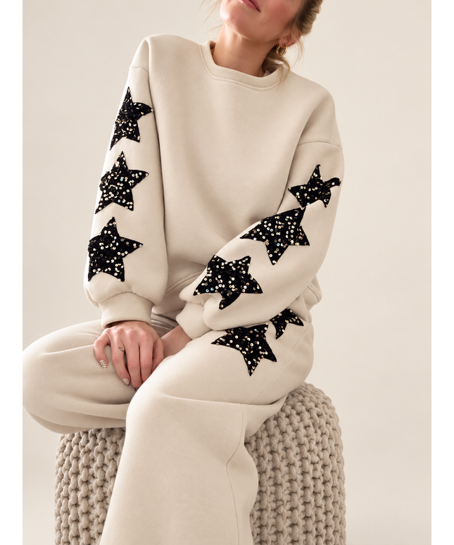 Sweatset „Star“mit Pailettensternen | versch. Farben