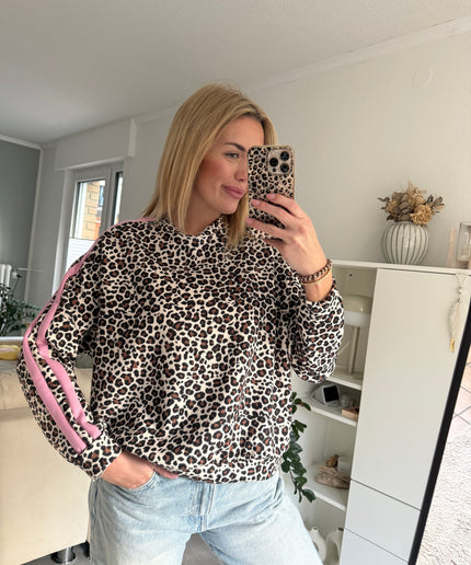 Langarmshirt Leo mit Streifen | rosa