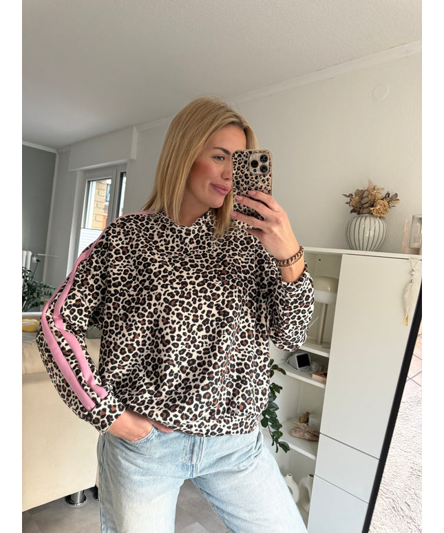 Langarmshirt Leo mit Streifen | rosa