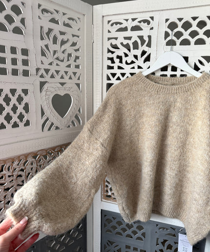 Basic Strickpullover | taupe