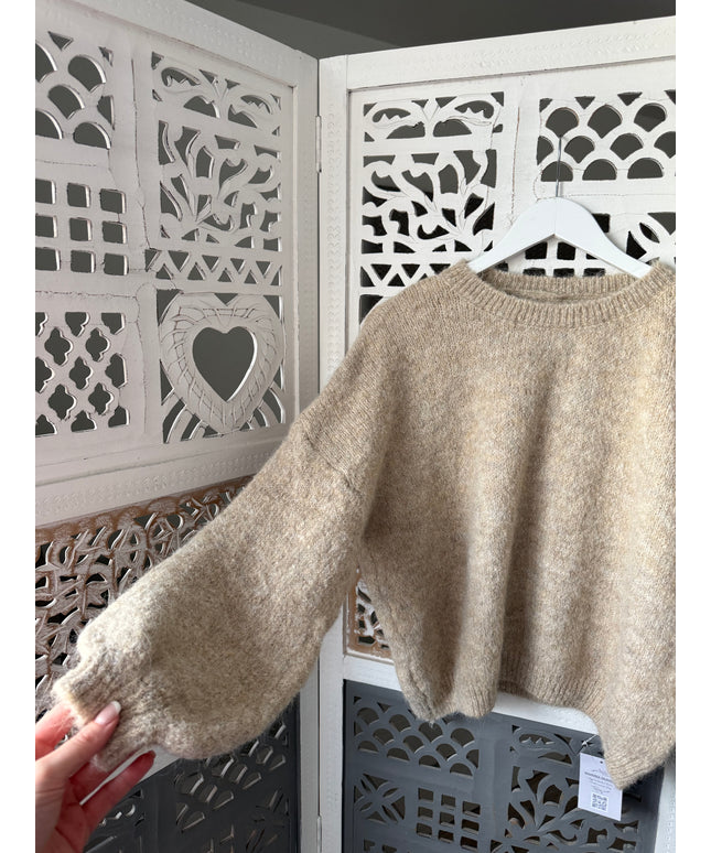 Basic Strickpullover | taupe