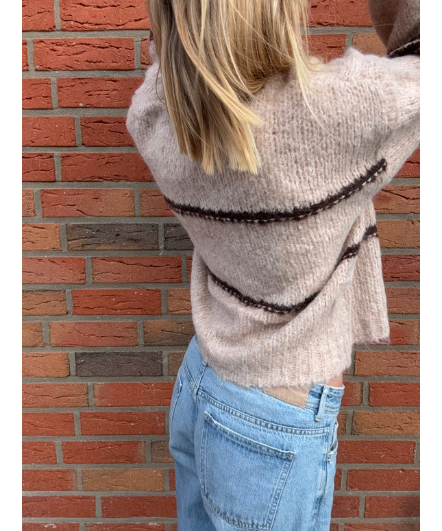 Kuschelige Strickjacke mit Streifen