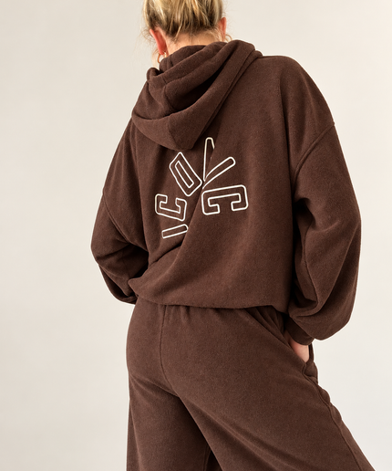 Frottee-Optik Set „Iconic Club“ mit Kapuzenvoller und Hose | versch. Farben