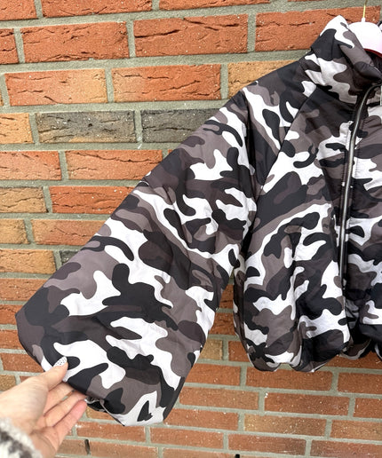 Oversize Camouflage Bomberjacke | braun