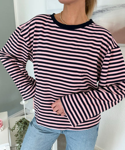 Gestreiftes Langarmshirt | Striped Long Sleeve | Rosa/Blau