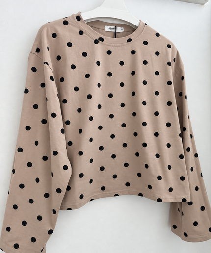 Polka Dot Shirt | taupe/schwarz