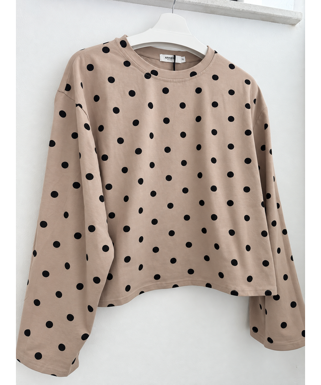 Polka Dot Shirt | taupe/schwarz