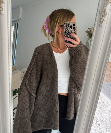 Oversized Strickjacke mit weiten Ärmeln | versch. Farben