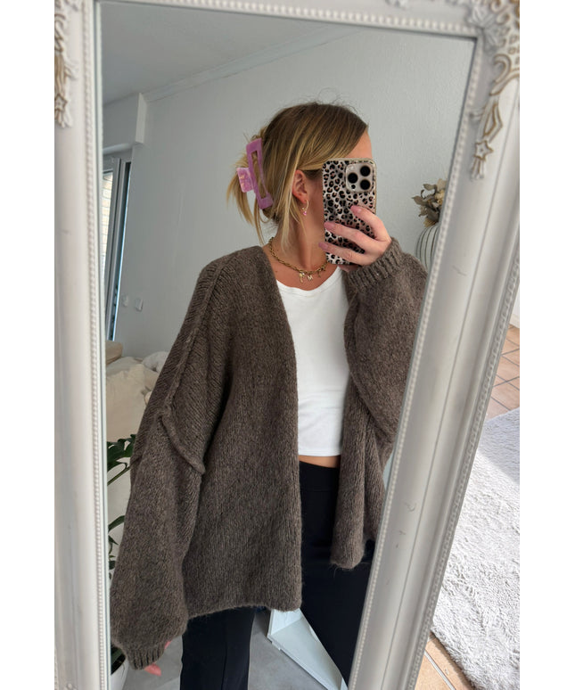 Oversized Strickjacke mit weiten Ärmeln | versch. Farben