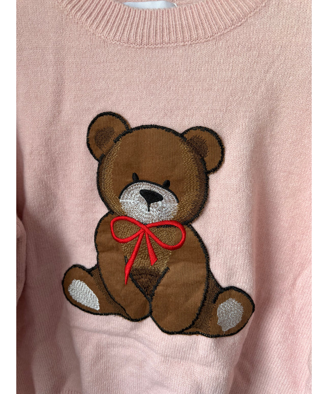 Pullover mit Teddy-Aufdruck | rosa
