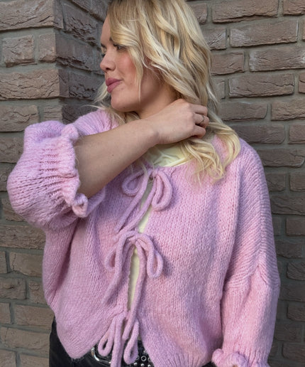 3/4 Arm Schleifen Strickjacke | versch. Farben