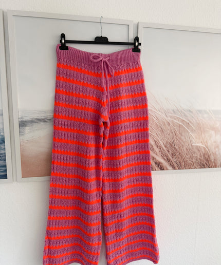 Bunte Strickhose | pink orange