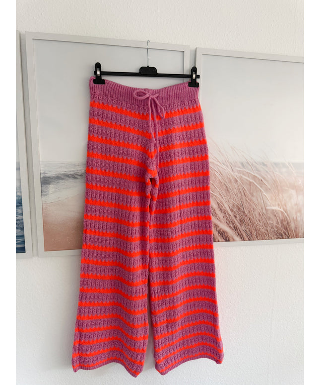 Bunte Strickhose | pink orange