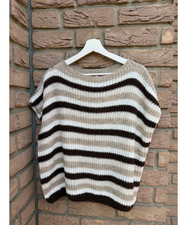 Gestreifte Weste | braun weiß