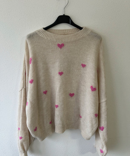 Strickpullover mit Herzmuster