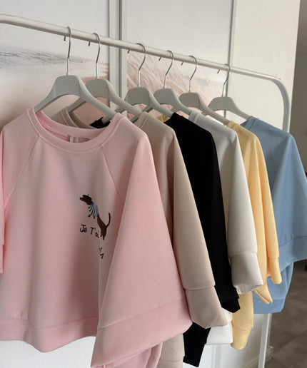 T-Shirt mit Dackel Patch | versch. Farben