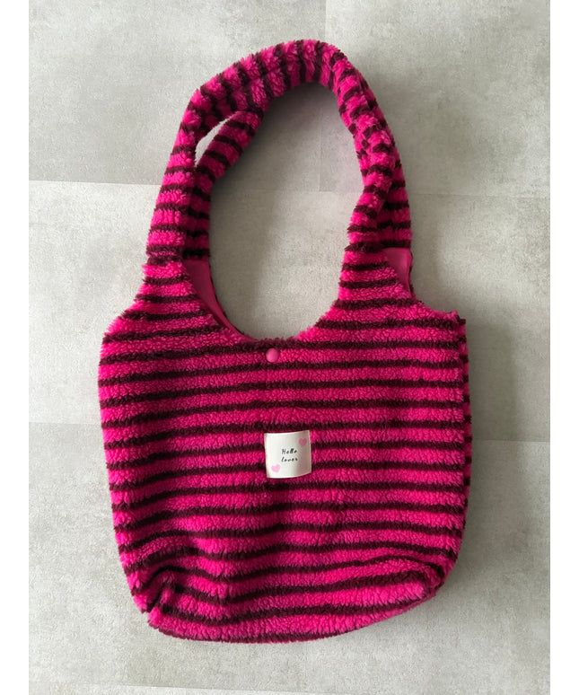 PLÜSCHTASCHE MIT STREIFEN