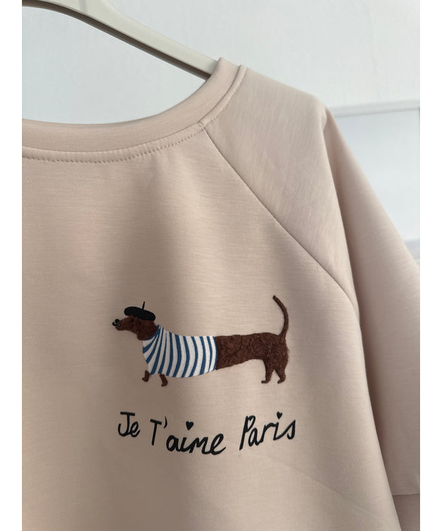 T-Shirt mit Dackel Patch | versch. Farben