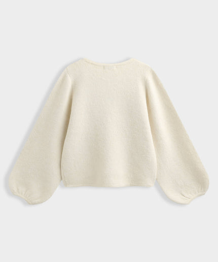 Military Cardigan mit Statement-Borten | Creme