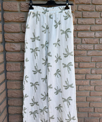 Musselin Hose mit Palmen