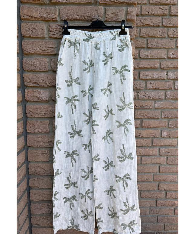 Musselin Hose mit Palmen