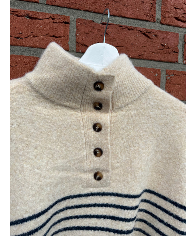 Kurzärmeliger Pullover mit Knopfleiste