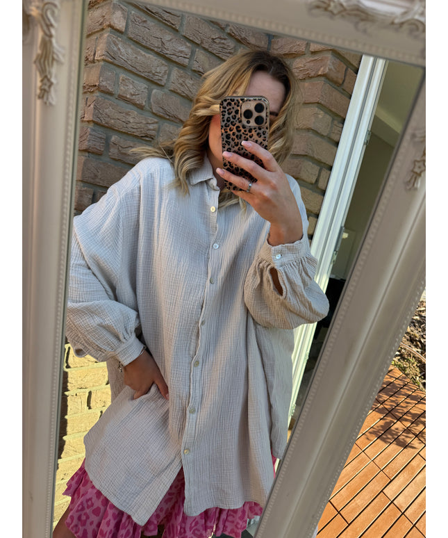 Oversized Musselin Bluse | versch. Farben