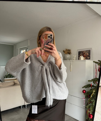 Knotenpullover Gina | hellgrau