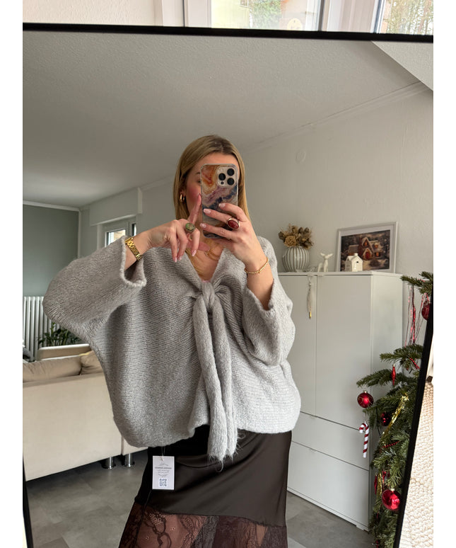 Knotenpullover Gina | hellgrau