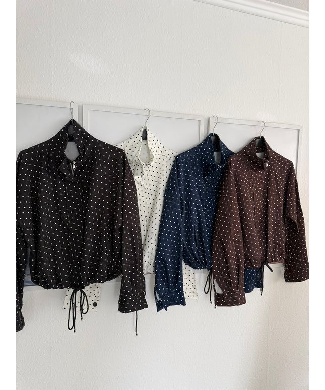 Sommerjacke mit Polka-Dots-Print | versch. Farben