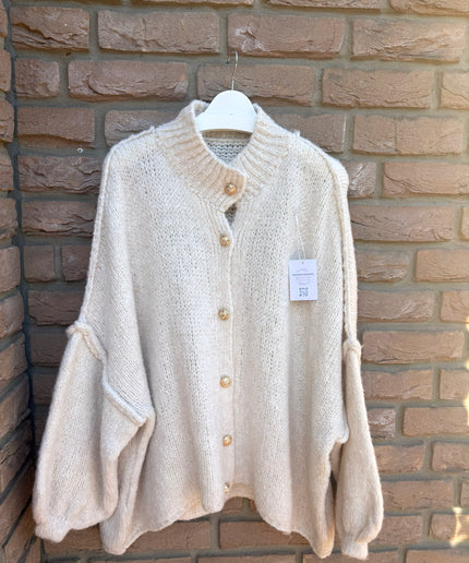 Oversized Strickjacke mit goldenen Knöpfen | versch. Farben