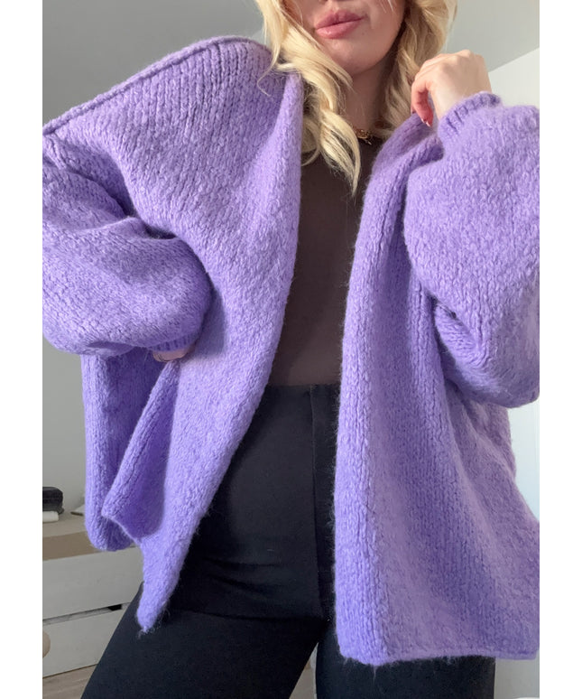 Oversized Strickjacke mit Puffärmeln