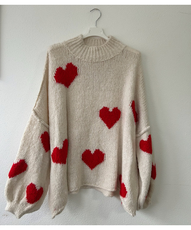 Oversized Herzpullover | versch. Farben