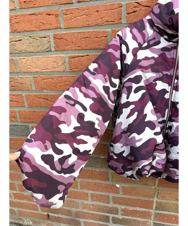 Oversize Camouflage Bomberjacke | Bordeaux rosa