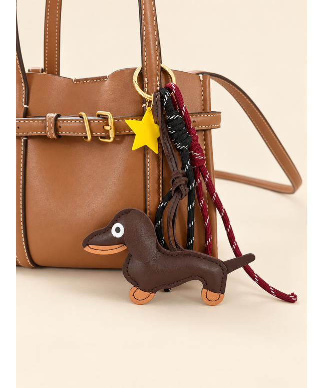 Bag Charm Dackel „Star“ mit Anhängern
