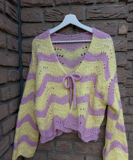 Strickjacke Candy Wave | rosa gelb