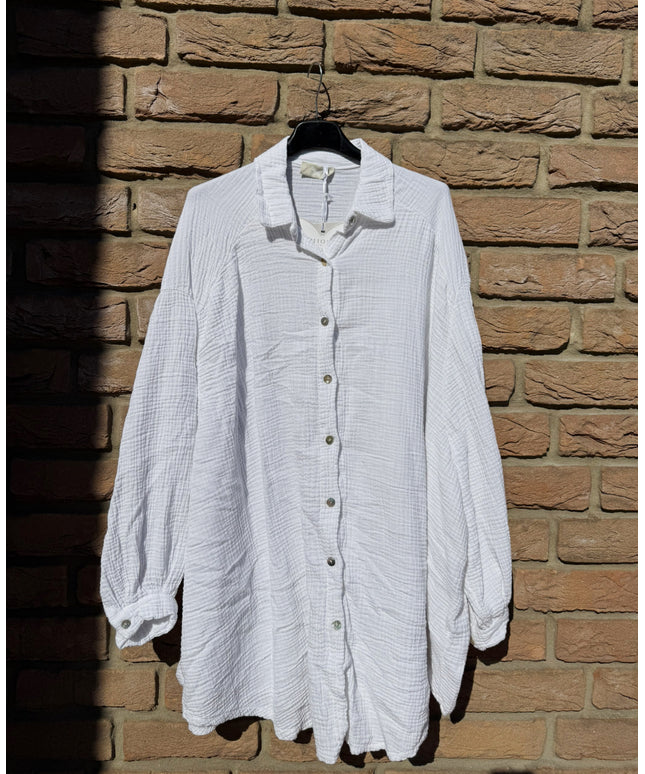 Oversized Musselin Bluse | versch. Farben