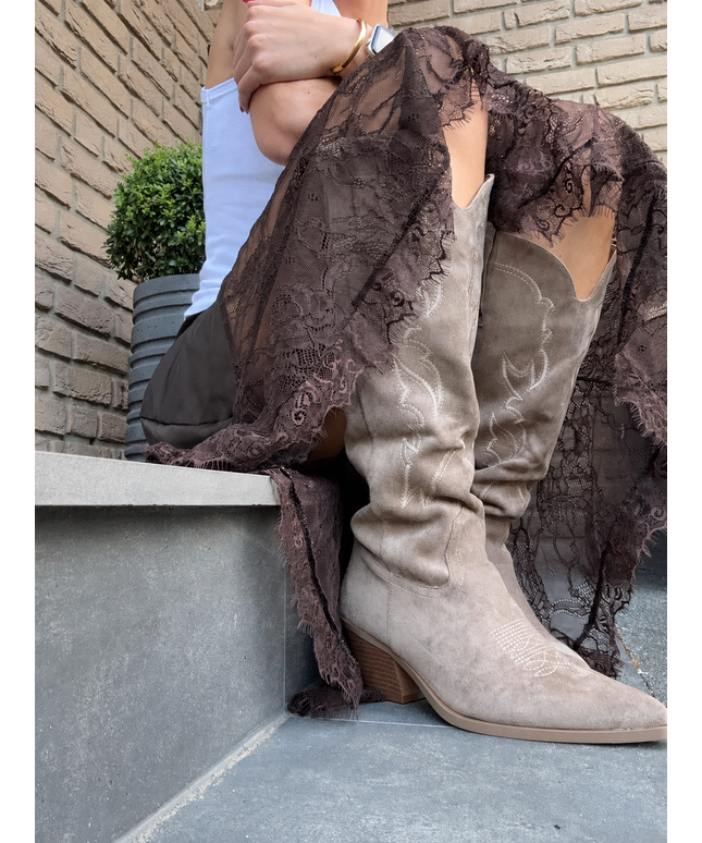 Cowboy Stiefel Taupe Hoch