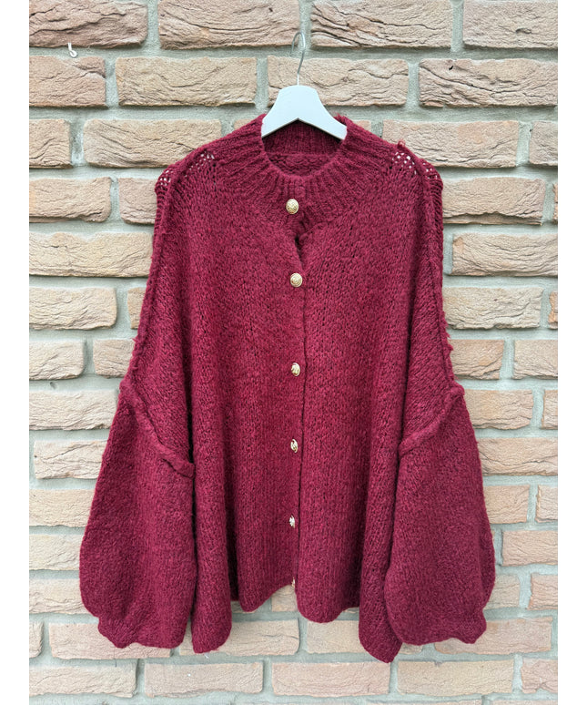 Oversized Strickjacke mit goldenen Knöpfen | versch. Farben