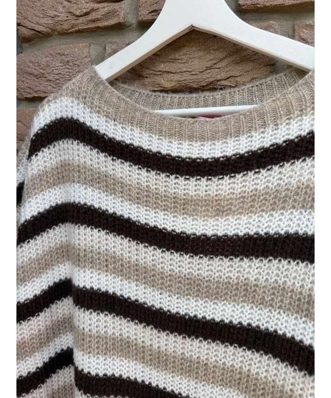 Gestreifte Weste | braun weiß