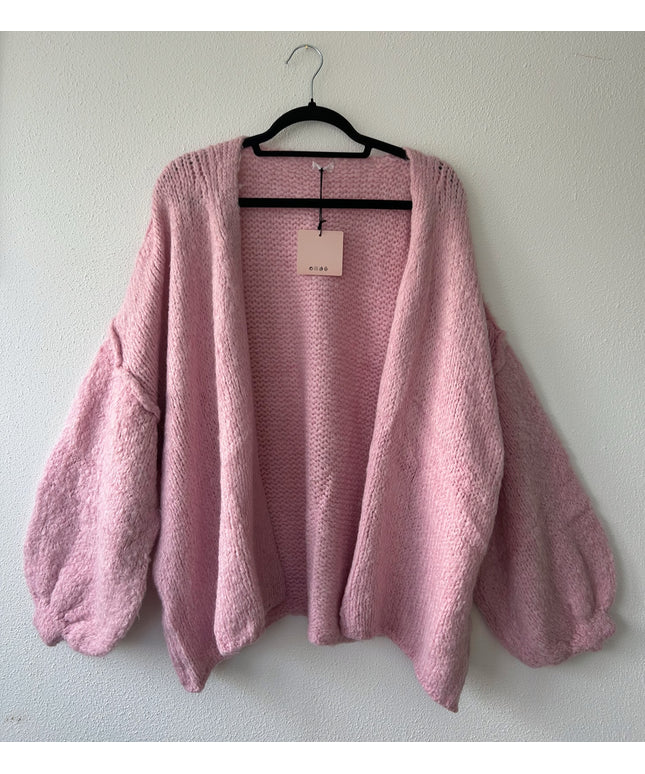 Oversized Strickjacke mit Puffärmeln