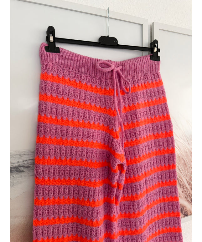 Bunte Strickhose | pink orange