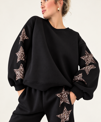 Sweatset „Star“mit Pailettensternen | versch. Farben