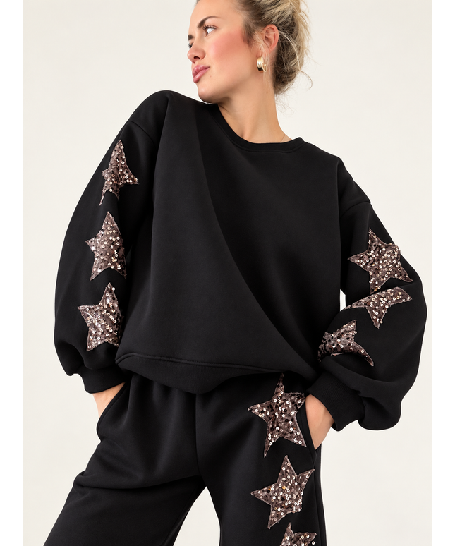 Sweatset „Star“mit Pailettensternen | versch. Farben